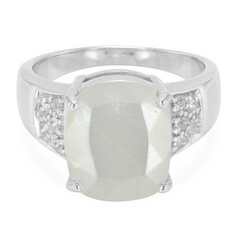 White Moonstone Silver Ring
