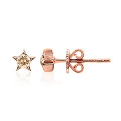 9K SI1 Argyle Rose De France Diamond Gold Earrings