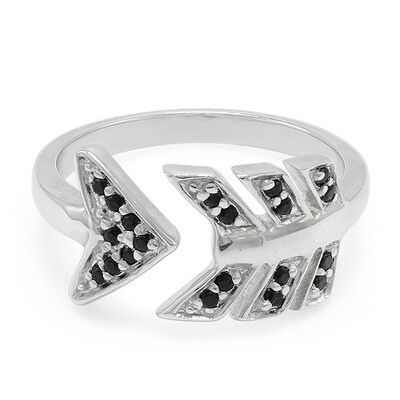 Black Spinel Silver Ring