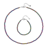 Mystic Hematite Silver Set