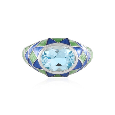 Sky Blue Topaz Silver Ring (Adela Silber)