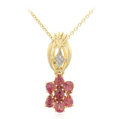 18K Unheated Padparadscha Sapphire Gold Necklace (AMAYANI)