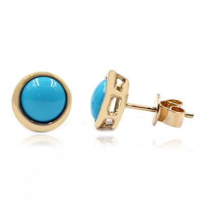 18K Sleeping Beauty Turquoise Gold Earrings