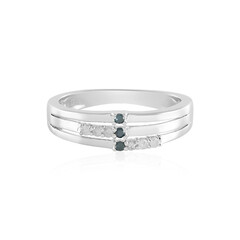 I3 Blue Diamond Silver Ring