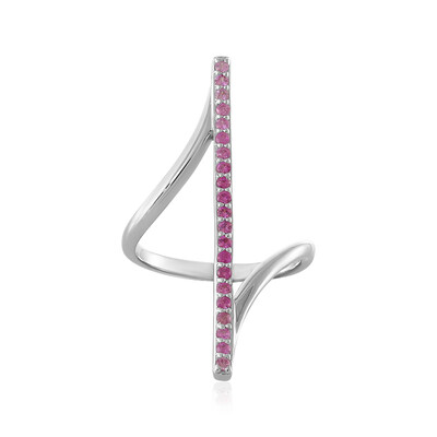 Pink Sapphire Silver Ring