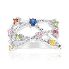 Green Sapphire Silver Ring