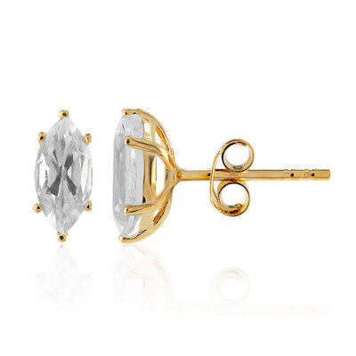 White Topaz Silver Earrings