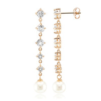 White Freshwater Pearl Silver Earrings
