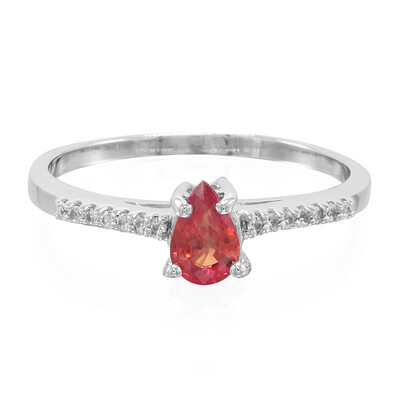 Sunset Ruby Silver Ring