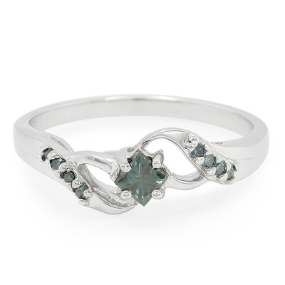 Fancy Diamond Silver Ring