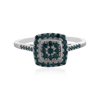 I3 Blue Diamond Silver Ring