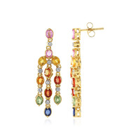 Pink Sapphire Silver Earrings