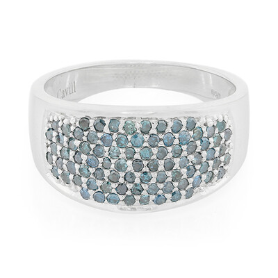 Fancy Diamond Silver Ring