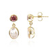 9K Rose Quartz Gold Earrings (CUSTODANA)