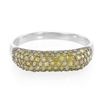 Fancy Diamond Silver Ring