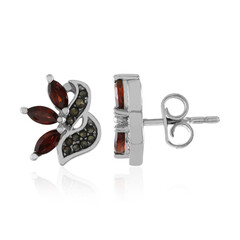Mozambique Garnet Silver Earrings