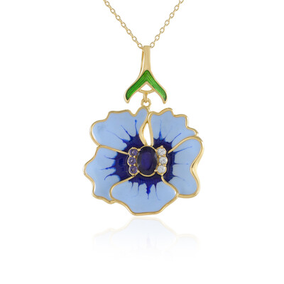 Madagascar Blue Sapphire Silver Necklace (Adela Silber)