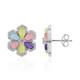 Pink Pastel Quartz Silver Earrings