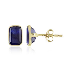 9K Madagascar Blue Sapphire Gold Earrings