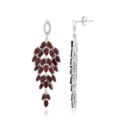 Garnet Silver Earrings
