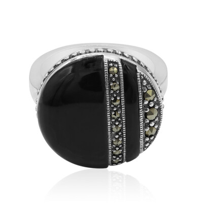 Black Onyx Silver Ring