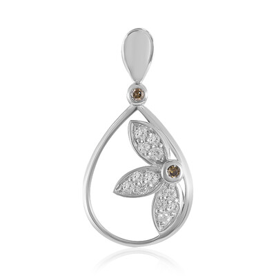 I2 Champagne Diamond Silver Pendant