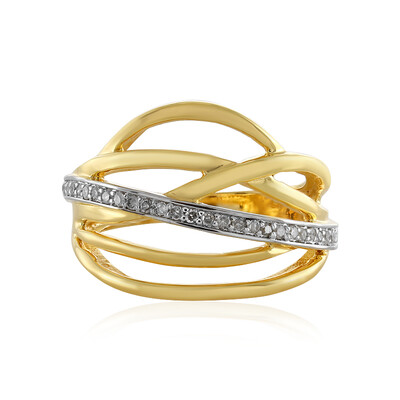 I4 (J) Diamond Silver Ring