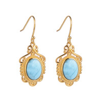 Larimar Silver Earrings