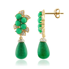 Green Jade Silver Earrings