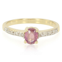 10K Unheated Padparadscha Sapphire Gold Ring
