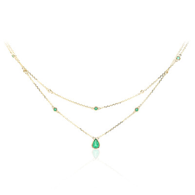 14K AAA Zambian Emerald Gold Necklace (CIRARI)