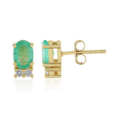 Russian Emerald Silver Earrings