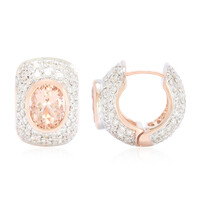 18K AAA Peach Morganite Gold Earrings
