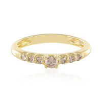 I3 Champagne Diamond Silver Ring
