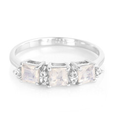 Rainbow Moonstone Silver Ring