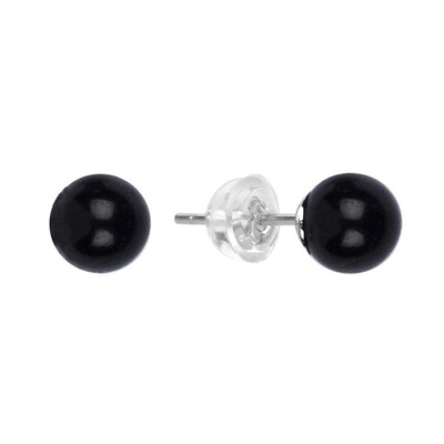 Black Tourmaline Silver Earrings