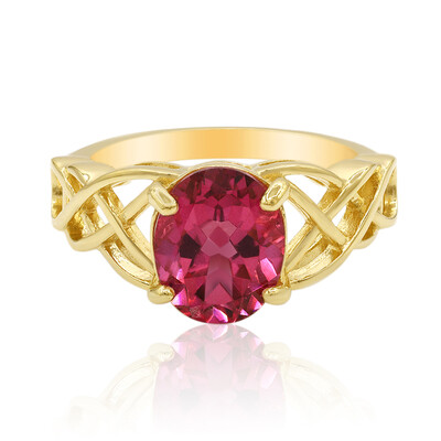 Pink Topaz Silver Ring