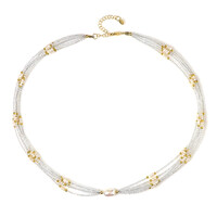 White Freshwater Pearl Silver Necklace (Riya)