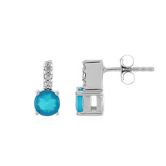 Blue Ethiopian Opal Silver Earrings