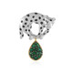 Zambian Emerald Silver Brooch (Gems en Vogue)