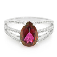 Cherry Topaz Silver Ring