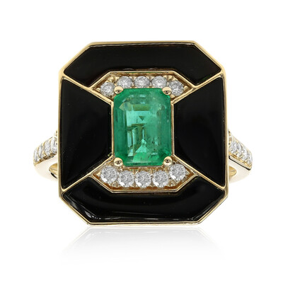 14K AAA Zambian Emerald Gold Ring (CIRARI)