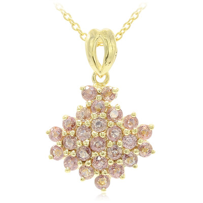 18K Unheated Padparadscha Sapphire Gold Necklace (AMAYANI)