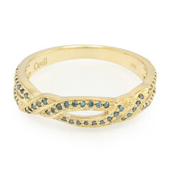 Fancy Diamond Silver Ring