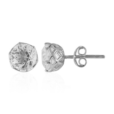 White Topaz Silver Earrings