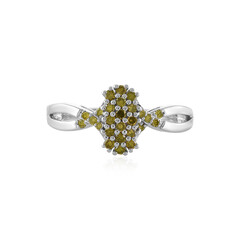 I2 Yellow Diamond Silver Ring
