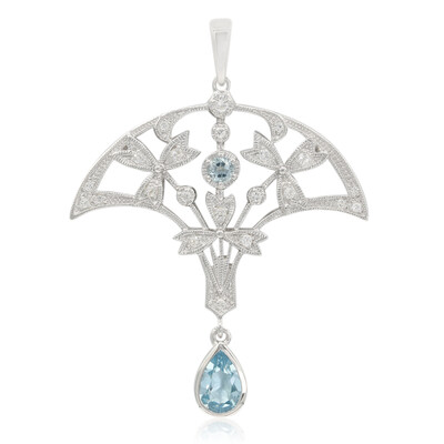 Sky Blue Topaz Silver Pendant