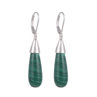 Malachite Silver Earrings