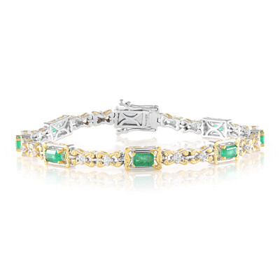 Zambian Emerald Silver Bracelet (Gems en Vogue)