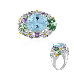 Sky Blue Topaz Silver Ring (Adela Silber)